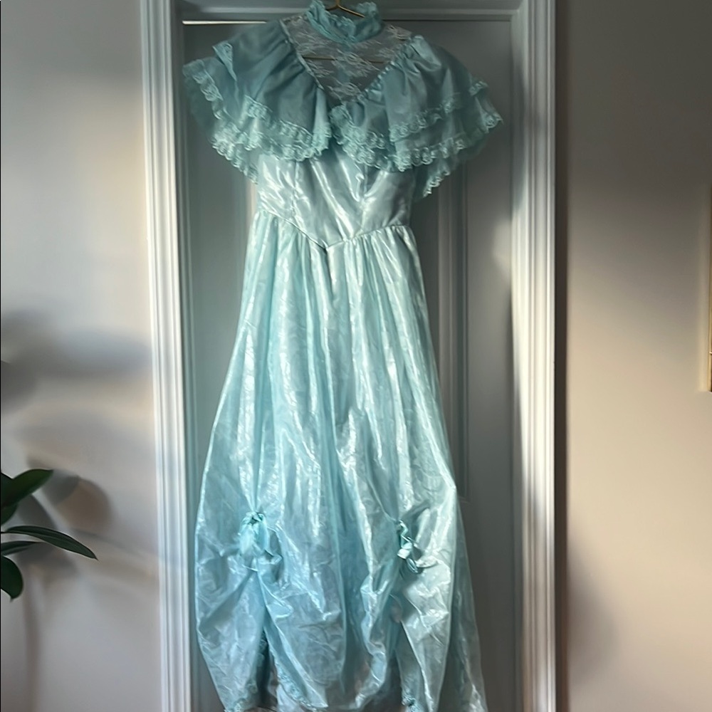 Vintage Light Blue Lace Dress